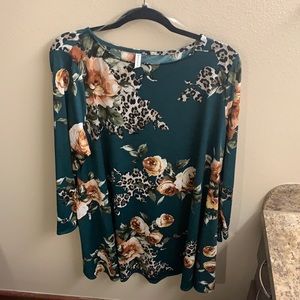 Green floral dress